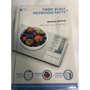 Perfect Portions Digital Scale with Nutrition Facts Display, Silver BinA
